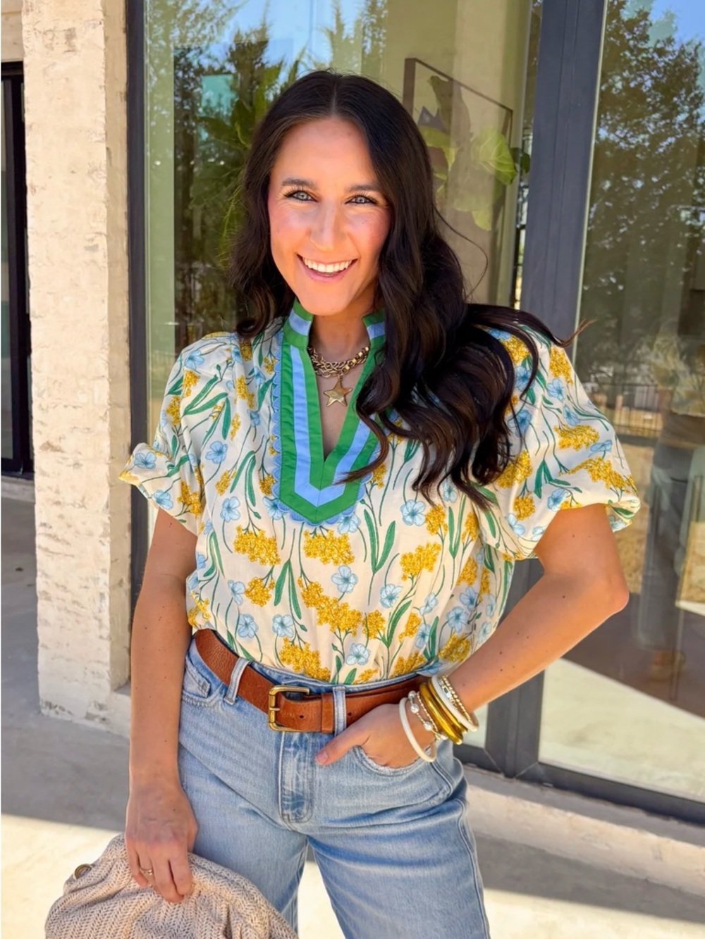 Entro Garden Gathering Floral Top, Medium